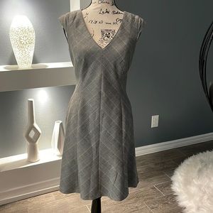 WHBM fit-n-flare houndstooth dress